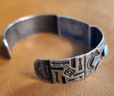 Antique FRED HARVEY ERA Navajo WHIRLING LOG THUNDERBIRD Watch Band Bracelet
