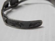 VINTAGE HARVEY 1930-40s NAVAJO INDIAN STERLING SILVER SQR CUT TURQUOISE BRACELET - Additional view 2