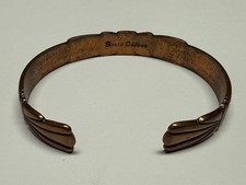 3 Vintage Fred Harvey Era Navajo Copper Stamped Cuff Bracelets Size 6 - Additional view 2