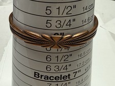 3 Vintage Fred Harvey Era Navajo Copper Stamped Cuff Bracelets Size 6 - Additional view 3