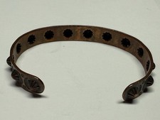3 Vintage Fred Harvey Era Navajo Copper Stamped Cuff Bracelets Size 6 - Additional view 7