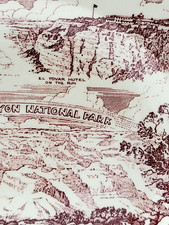 Vernon Kilns Grand Canyon National Park Collector Plate Red White Fred Harvey - Additional view 7