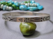 Fred Harvey Era NAVAJO Stamped Coin Silver WHIRLING LOGS 8.25