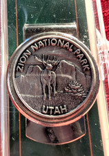 FRED HARVEY TRADING COMANY ZION NATIONAL PARK PEWTER MONEY CLIP - Additional view 1