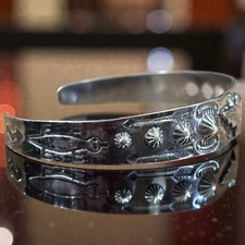 Vintage Fred Harvey Sterling Silver American Indian Thunderbird Cuff Bracelet - Additional view 11