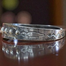 Vintage Fred Harvey Sterling Silver American Indian Thunderbird Cuff Bracelet - Additional view 15