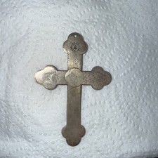 Vintage Fred Harvey Era Navajo Sterling Silver Cross Pendent with Turquoise - Additional view 1