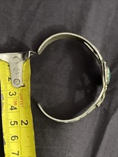 Vtg Nickel Silver Turquoise BELL TRADING POST Cuff Fred Harvey Zia Sun Route 66 - Additional view 5