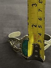 Vtg Nickel Silver Turquoise BELL TRADING POST Cuff Fred Harvey Zia Sun Route 66 - Additional view 6