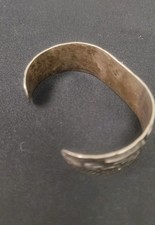 Vintage Fred Harvey Era Navajo Estate Jewelry Thunderbird Stamped Cuff Bracelet - Additional view 5