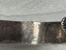 Native American Silver Turquoise Cuff Bracelet Fred Harvey Era Arrowhead Design - Additional view 2