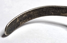 Old Fred Harvey Era Navajo Silver Bracelet w/Arrows Turquoise Scalloped 6 3/4