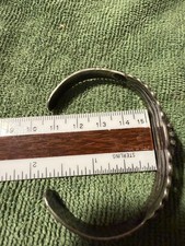 Old Vintaage FRED HARVEY ERA Navajo Turquoise arrowhead Sterling Bracelet - Additional view 3