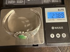 VINTAGE NAVAJO Thunderbird Arrow Cuff Fred Harvey Era Green Turquoise Bracelet - Additional view 13