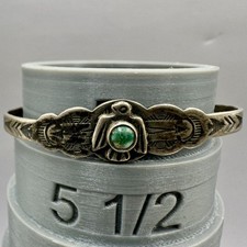 Native American Cuff Bracelet Fred Harvey Era Sterling Silver Turquoise Size 5 S - Additional view 14