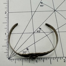 Native American Cuff Bracelet Fred Harvey Era Sterling Silver Turquoise Size 5 S - Additional view 3