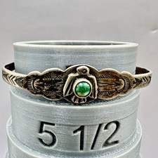 Native American Cuff Bracelet Fred Harvey Era Sterling Silver Turquoise Size 5 S - Additional view 6