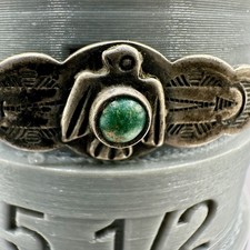 Native American Cuff Bracelet Fred Harvey Era Sterling Silver Turquoise Size 5 S - Additional view 7