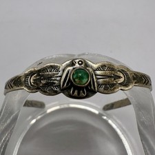 Native American Cuff Bracelet Fred Harvey Era Sterling Silver Turquoise Size 5 S