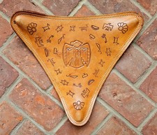 Fred Harvey Leather Hand Tooled Replacement Tri-pod Seat Circa 1950's