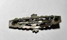 Vintage Navajo Fred Harvey Era Sterling Silver Bar Brooch With Green Turquoise - Additional view 1