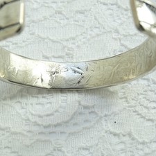 Vintage JM Fred Harvey Era Navajo Ingot Silver Cuff Bracelet Book Piece Stamped - Additional view 9