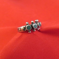 Sterling & Turquoise Ring Fred Harvey Style Sz. 5-1/2 (1196) - Additional view 1