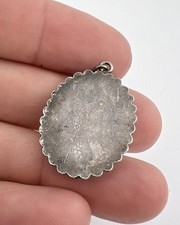 Vtg Fred Harvey Era Navajo Sterling Silver Cerrillos Turquoise Stamped Pendant - Additional view 3