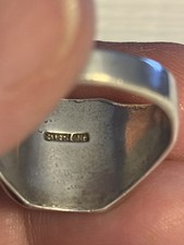 Nice Old Fred Harvey SW Tribal Ingot Silver Thunderbird ring. - Additional view 2