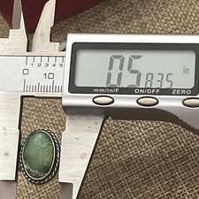 Early Fred Harvey Native American Sterling Silver Green Turquoise Ring Size 7.5 - Additional view 14