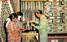 Fred Harvey Santo Domingo Trading Post Souvenir Store Interior Vtg Postcard I43
