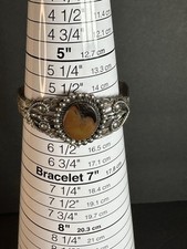 Fred Harvey Era Native American Sterling Bracelet Cuff with Unique Stone Size 6 - Additional view 7