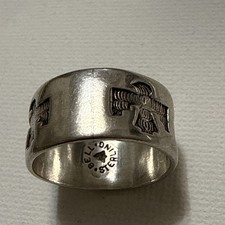 FRED HARVEY ERA STERLING SILVER 925 BELL TRADING POST 10mm THUNDERBIRD BAND - Additional view 12