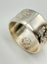 FRED HARVEY ERA STERLING SILVER 925 BELL TRADING POST 10mm THUNDERBIRD BAND - Additional view 7