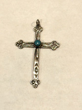 FRED HARVEY 925 STERLING SILVER TURQUOISE 1.5
