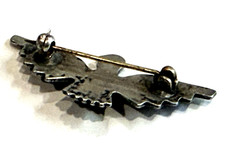 THUNDERBIRD TURQUOISE GREEN FRED HARVEY ERA 925 STERLING SILVER BROOCH VINTAGE - Additional view 3