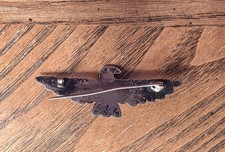 Vintage Fred Harvey Era Sterling Silver Green Turquoise Thunderbird Pin - Additional view 6