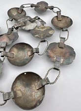 Vtg 1940's Fred Harvey Era Navajo Coin Silver Petrified Wood Stamped Concho Belt - Additional view 11