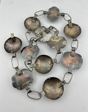 Vtg 1940's Fred Harvey Era Navajo Coin Silver Petrified Wood Stamped Concho Belt - Additional view 9