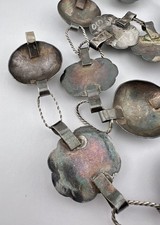 Vtg 1940's Fred Harvey Era Navajo Coin Silver Petrified Wood Stamped Concho Belt - Additional view 10