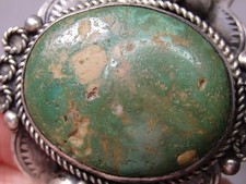 Fred Harvey Era NAVAJO Natural CERRILLOS TURQUOISE Sterling Silver 49g Bracelet - Additional view 4
