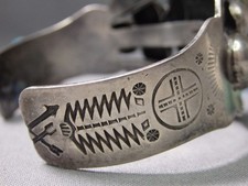 Fred Harvey Era NAVAJO Natural CERRILLOS TURQUOISE Sterling Silver 49g Bracelet - Additional view 6