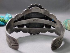Fred Harvey Era NAVAJO Natural CERRILLOS TURQUOISE Sterling Silver 49g Bracelet - Additional view 9