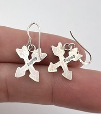Vintage Navajo Fred Harvey Style Sterling Silver Arrow's Dangle Earrings 1 1/8