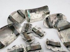 Vtg Fred Harvey Navajo Sterling Silver Natural Turquoise Stamped 18 Concho Belt - Additional view 10