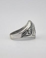 Vtg Fred Harvey Style Sterling Silver Lasso Horse Equestrian Stamped Band Ring - Additional view 3