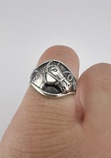 Vtg Fred Harvey Style Sterling Silver Lasso Horse Equestrian Stamped Band Ring - Additional view 7