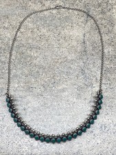 Native American Style Fred Harvey Era VTG Necklace Composite Turquoise Sterling - Additional view 1