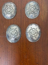 Vintage coin silver conchas conchos hand stamped Fred Harvey era - Additional view 1