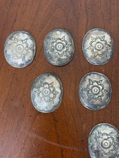 Vintage coin silver conchas conchos hand stamped Fred Harvey era - Additional view 2